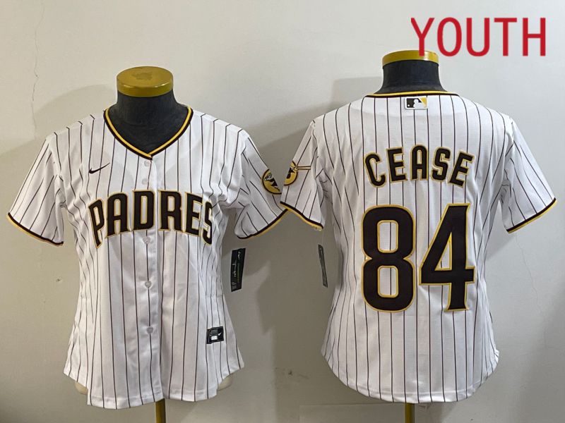Youth San Diego Padres #84 Cease White Stripe Game 2024 Nike MLB Jersey style 11202->youth mlb jersey->Youth Jersey